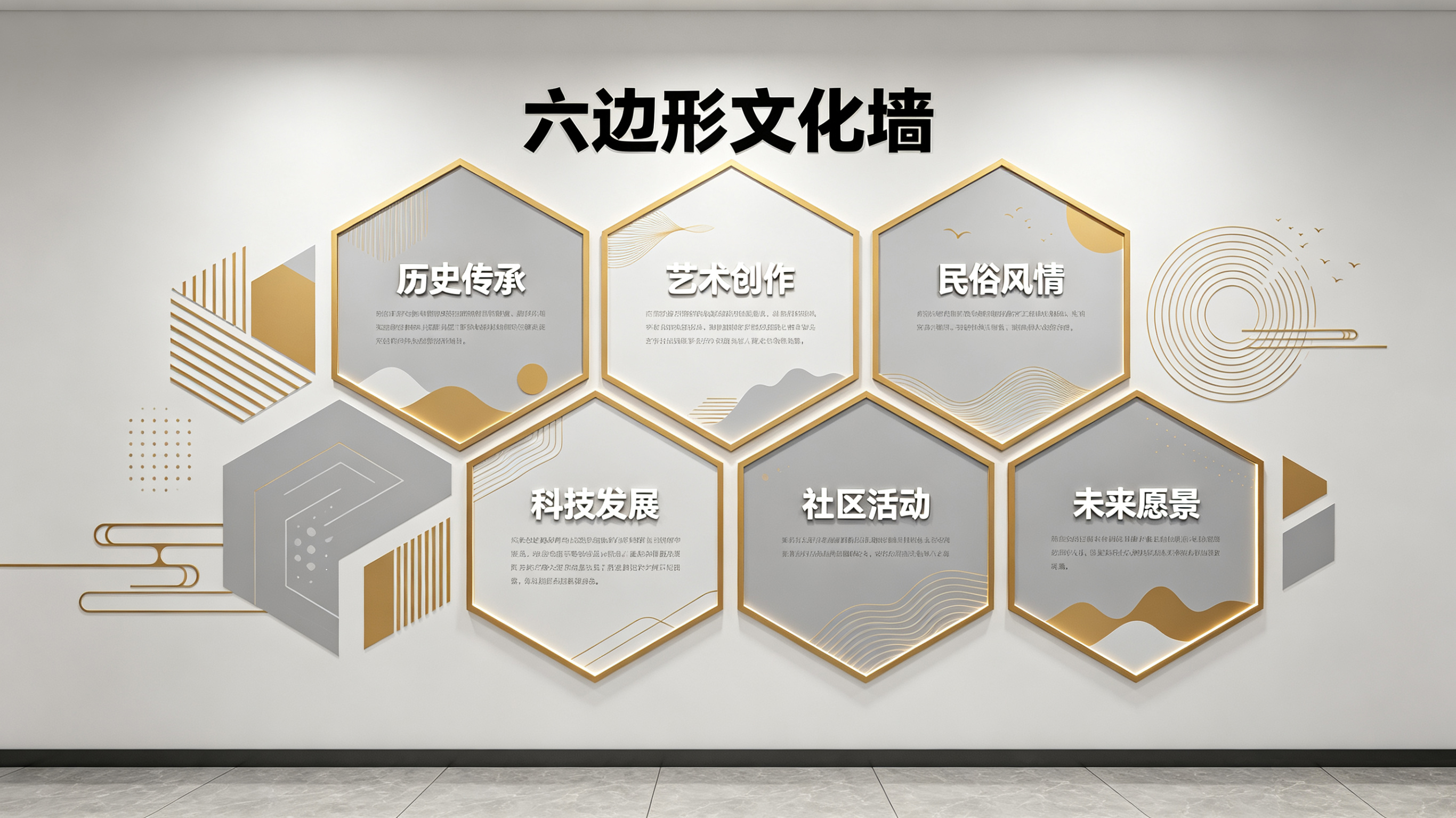 小金企业文化墙 | 六边形信息美学